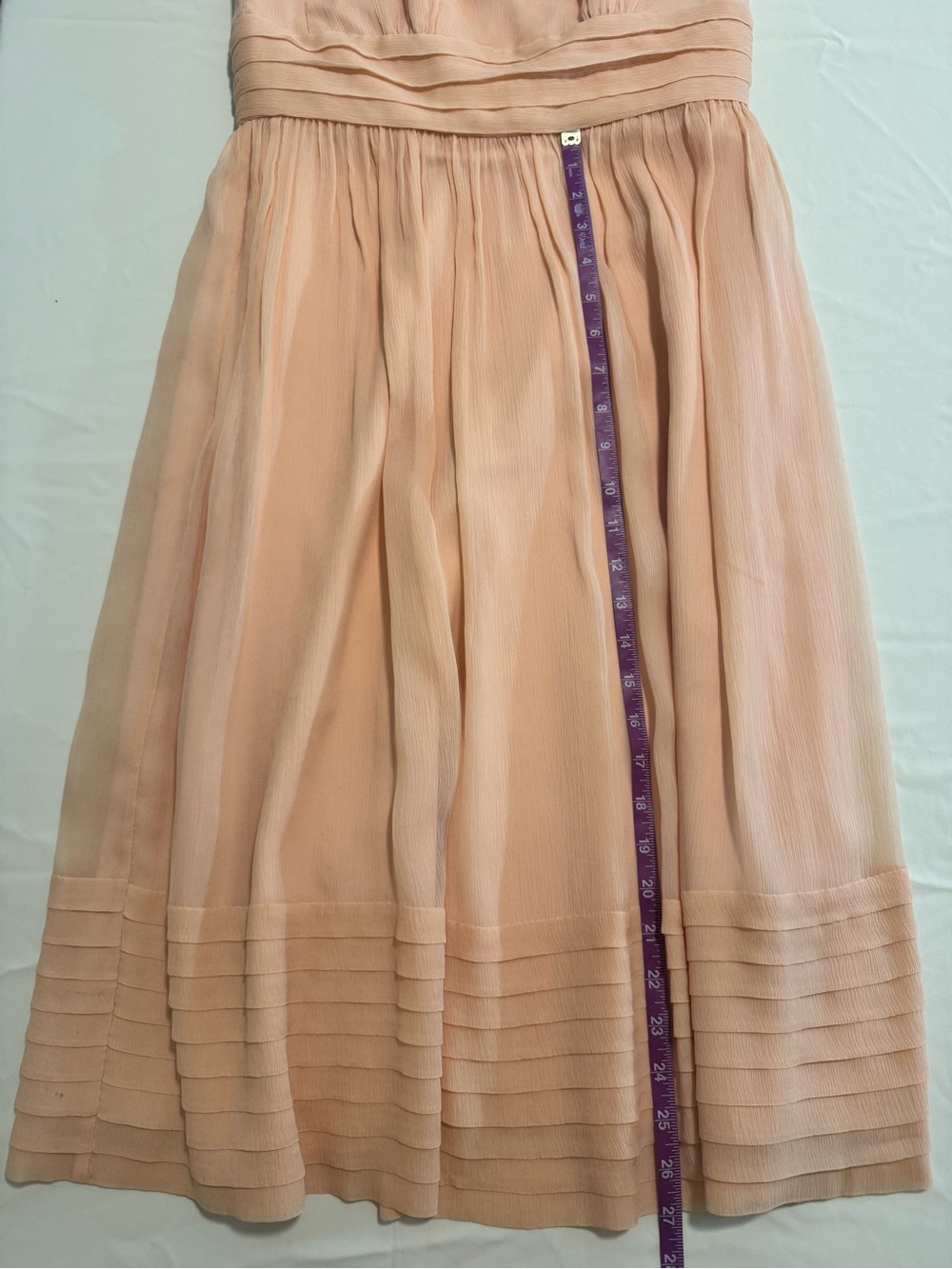 J. Crew 100% Silk Dress Peach Strapless Lined Size 6 - Picture 9 of 14